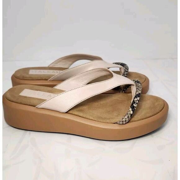 Italeau Zabri Sandals Platform Slip on Flip Snake Skin Leather Made in Italy 8 - Picture 3 of 10